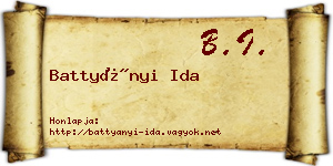 Battyányi Ida névjegykártya