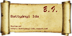 Battyányi Ida névjegykártya